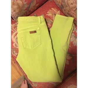 Joe’s Jeans skinnies lime green